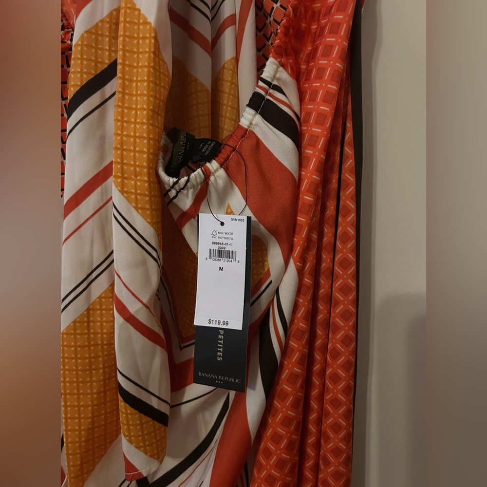 Banana Republic Factory Multicolor Twist-Neck Midi Dress Size Medium NWT - Picture 6 of 8